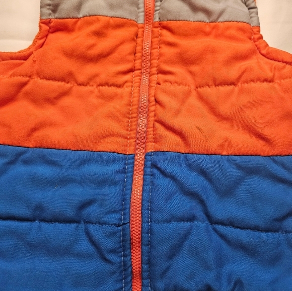 Wonder Kids Boys Orange, Blue And Gray Puffy Vest With Full Zipper Size 3T - Picture 2 of 10